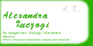 alexandra kuczogi business card